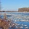 Missouri River ice floes from near river, Atchison, KS