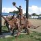 Metal Art outside of the Grand River Museum