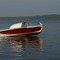 Century Coronado on Lake Manistee, the boat returns home after 50 years.  --- photo by my brother Bob.