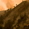 Forest fire in California, Merced river, July 2008