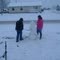 Our son and Daughter Making a Snowman