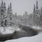 Winter Scene of Carp River Negaunee Michigan