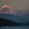 Mt Baker and tug in Rosario Straits
