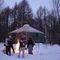 A Winter Evening at the Orenda Springs yurt.
