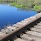 Tracks Over Blue Water
