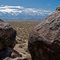 Across Owens Valley to the Sierra from the foothill boulders of the Inyo Mountains