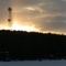 tower at sunrise at ice fishing derby (by RDC_Sr)