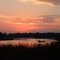 Aug 2006 - Chanhassen, Minnesota. Fishermen on Lake Minnewashta at sunset.