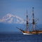 Lady Washington and Mount Baker, off Sucia Island.