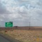 A dinosaur racing through the desert.