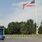 large (30x60 ft) US flag at American Legion Post, Girard, KS