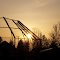 Sunset and backstop