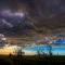 sunset lit clouds