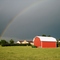 rainbow after hail storm