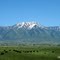 MOUNTAIN VIEW FROM HIGHWAY I-15. NEAR MONA, UTAH.