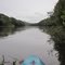 looking upriver on the dimming light of dusk