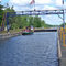 Hire Boat heading east in Lock 30