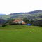 Paisaje de Bizkaia y el Caserio tipico de la región  -Landscape with Typical house in the countryside in Bizkaia basque country