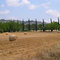 Looking over the hay bails towards the hill top village of Fayence