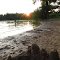 A sand castle on the Long Lake beach