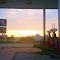 Old gas station sunset