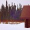 Cabin in the springtime