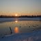 Winterliche Abendstimmung am Teich