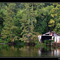 Boat House in Cypress trees near Cross Lake