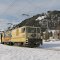 Elektrische Lokomotive GDe 4/4 6001 der MOB mit Regionalzug Montreux-Zweisimmen oberhalb Gstaad/Electric Engine GDe 4/4 6001 with Regional Train Montreux-Zweisimmen above Gstaad