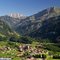Charmey village with the Gastlosen and Hochmatt mountains