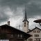 Lessoc village on a stormy day