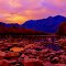 tramonto sulla  maggia- sunset on the river of  Maggia