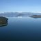 Lake Pend O'Reille from above Hope, looking toward Sandpoint and Schweitzer Mt. ski resort