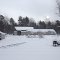 Hoop barn with snow.