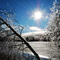 Sunburst and Ice over Lake Arrowhead