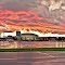 Sunset after rain. Rest area, I-80 Ohio.