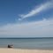 The blue sky and the beach at the north end of Bohemian Rd