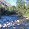 On Rock Creek, in the Beartooth Mountains, viewing easterly, off the side of U.S. Highway 212. Red Lodge, Montana
