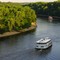 Riverboats Heading South from Lock and Dam