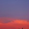 Three-quarter moon at sunset, Budd Bay, Olympia, WA.