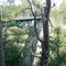 A bird's eye view of bridge over gorge