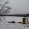 At 7 degrees above freezing and with only just 6" of ice,  the bob houses have been pulled off the ice.