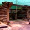 FLT M17 15.2 mi - Tamarack Lean-to during construction, 8x12' interior, rebuilt early July 2010 by an FLTC Alley Cat Crew
