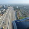 LA just before landing above 405 San Diego Freeway