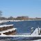 It's winter in Geneva on Lake Senecar, no boats today