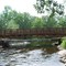 Hudson Mills bike path bridge under construction