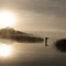 Dawn fishing in winter