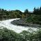 Whangaehu River at Tangiwai with railway bridge and Ruapehu in distance