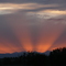 Rays of Sunlight over Rocky Mountains, near Longmont, CO.