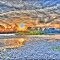 HDR of Great Miami River Sunset - Heritage Park